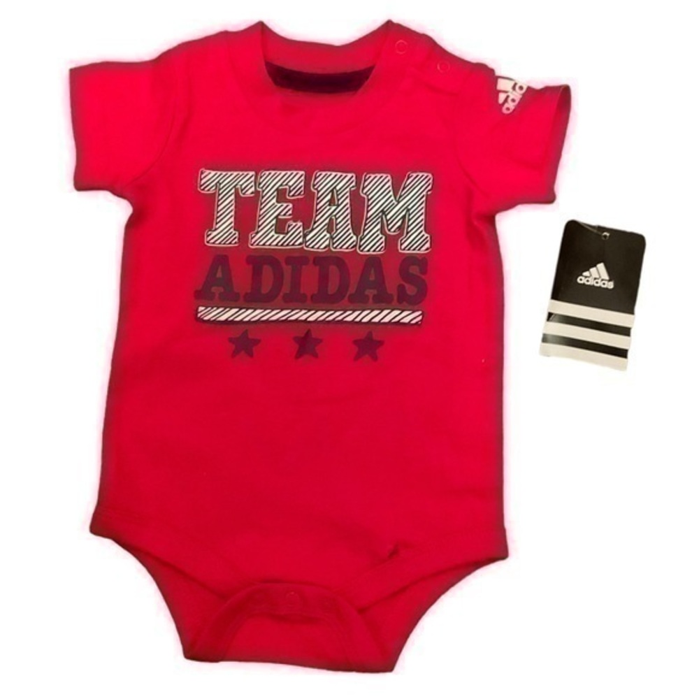 Team Adidas onesie New 3 Mos Sporty Baby Gift Red White and Blue Unisex